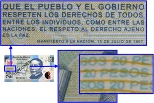 microimpresion 20 pesos