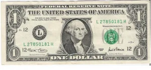 billete 1 dolar