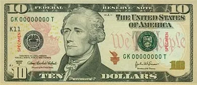 billete 10 dolares